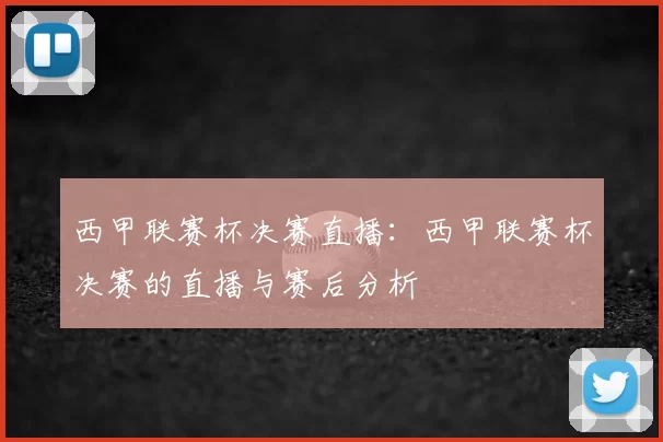 西甲联赛杯决赛直播：西甲联赛杯决赛的直播与赛后分析